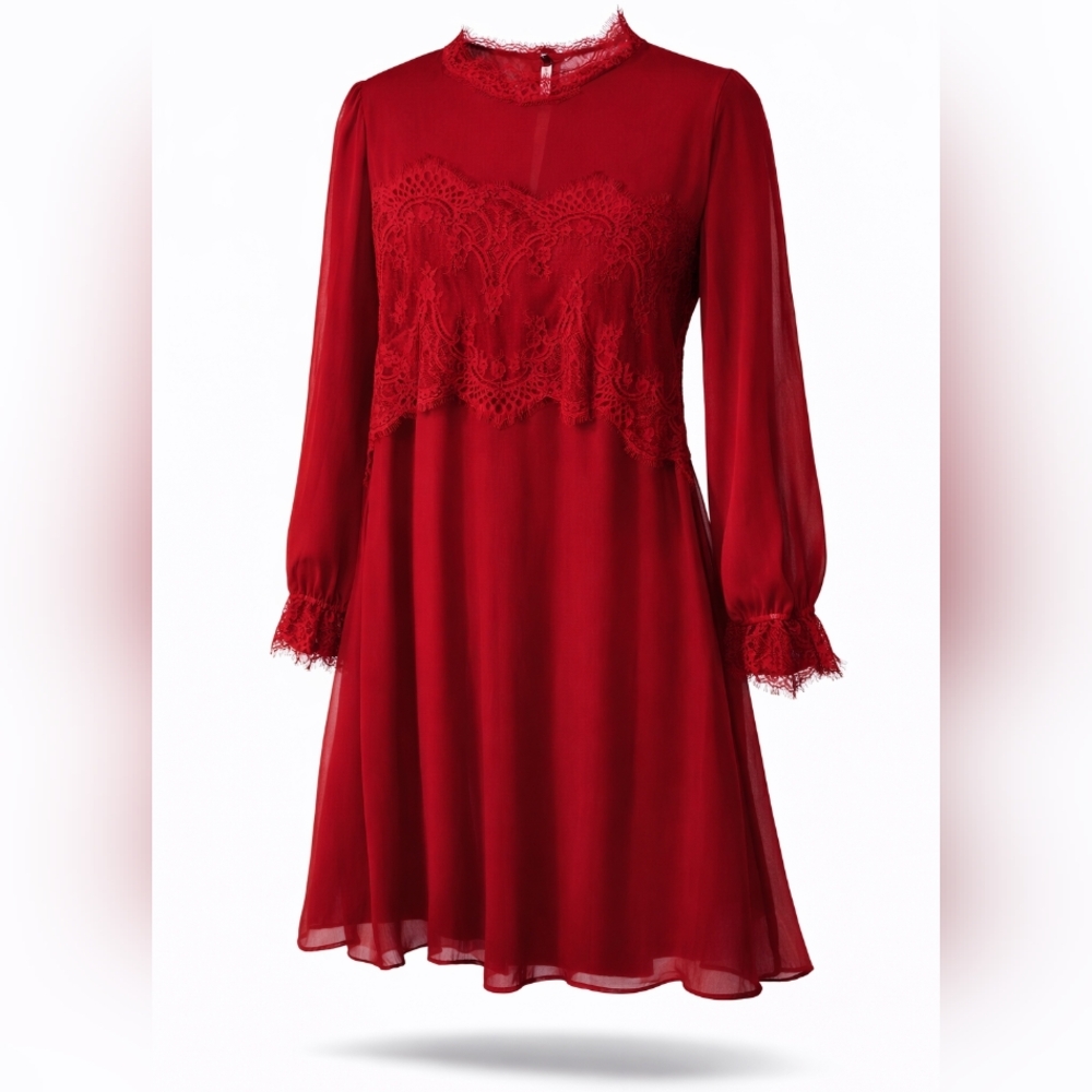 Xhilaration Red Lace Dress — Bold & Eye‑Catching | Free Shipping